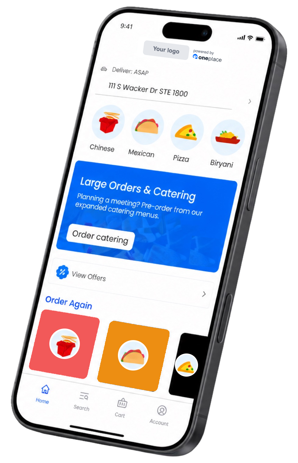 Branded OnePlace employee app on a phone